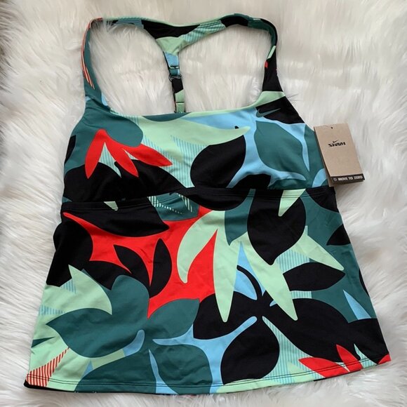 Nike Other - NIKE SWIM Women's Floral Jungle Square Neck Tankini Top in Green Sz LARGE